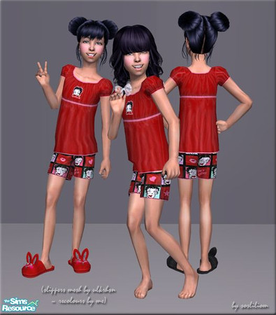 Sims 2 — Adorable Sleepwears for the Little Girls I - Betty Boop by sosliliom — *sleepwear & underwear*