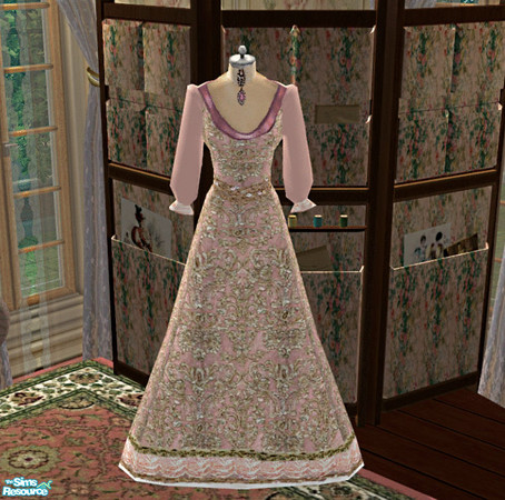 Sims 2 — Caher bedroom Dressform by lisa9999 — A dress form with a beaded gown and choker.