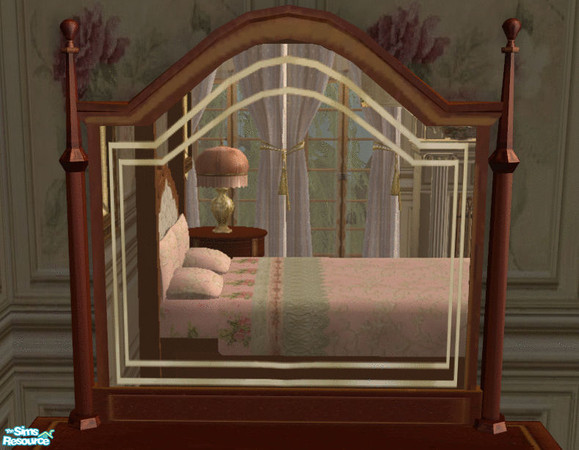 Sims 2 — Caher bedroom Mirror by lisa9999 — Dark wood framed mirror.