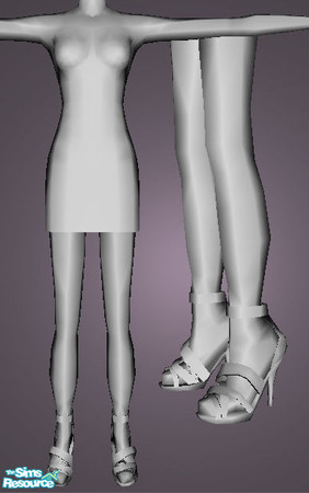 Sims 2 — Mesh B-bettina Balmain Alphaskirtwithbshoes by b-bettina — MESH - for AF and YAF. Features: alpha part at
