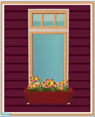 Sims 2 — Prima Single Window-Box - Wood 04 by Shakeshaft — Part of a recolour of the Prima Build Set,included recolours