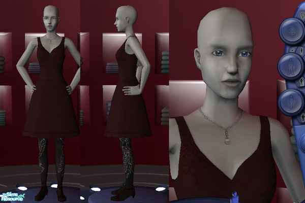 Sims 2 — Short Formel Goth by shiva_jmr — A short formel dress made in red and black with patern on the nylons. I like it