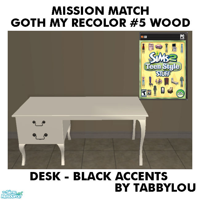 The Sims Resource - TL - MM Goth Style Desk Recolor05BlkWd