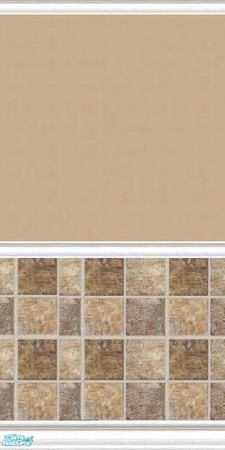 Sims 2 — Taupe tile wall by mightyfaithgirl — Brown shaded tiles accented by Taupe paint and white trim. Has matching