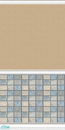 Sims 2 — Blue Tile Bathroom Set - Taupe wall by mightyfaithgirl — Taupe paint and blue tile wall. For bathroom OR even a