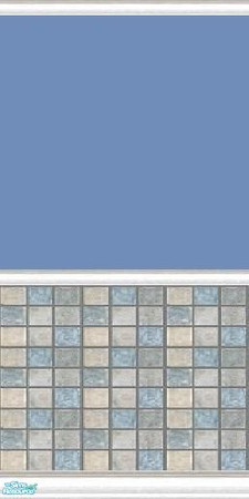 Sims 2 — Blue Tile Bathroom Set - Blue wall by mightyfaithgirl — Blue paint and blue tile wall. For bathroom OR even a