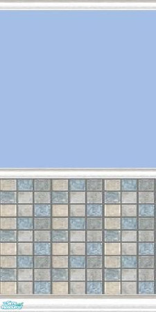 Sims 2 — Blue Tile Bathroom Set - Baby Blue wall by mightyfaithgirl — Baby blue paint and blue tile wall. For bathroom OR