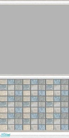Sims 2 — Blue Tile Bathroom Set - Grey wall by mightyfaithgirl — Grey paint and blue tile wall. For bathroom OR even a