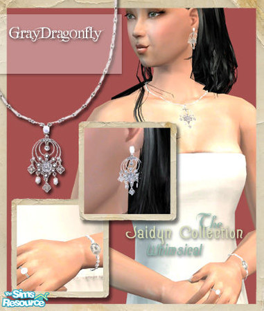 Sims 2 — The Jaidyn Collection - Whimsical by GrayDragonfly — Full jewelry set includes earrings, a necklace, a bracelet,