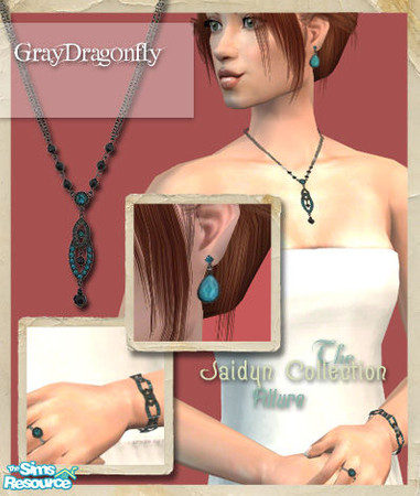 Sims 2 — The Jaidyn Collection - Allure by GrayDragonfly — Full jewelry set includes earrings, a necklace, a bracelet,