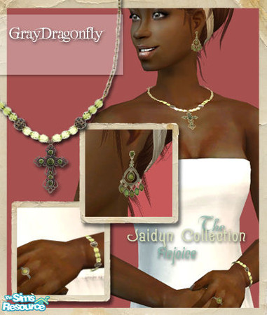 Sims 2 — The Jaidyn Collection - Rejoice by GrayDragonfly — Full jewelry set includes earrings, a necklace, a bracelet,