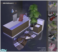 Sims 2 — MML Bathroom B by Sunair — 1 mesh set (lightwood) and 5 recolor sets (black, darkwood, nature, silver and