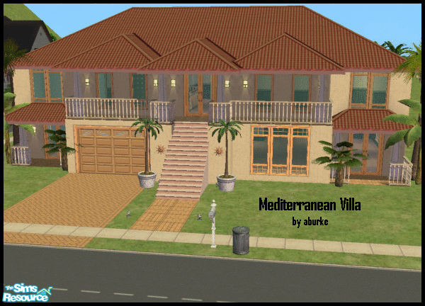 Sims 2 — Mediterranean Villa by aburke — A perfect home for the coastal-minded sim. The Mediterranean Villa home comes