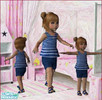 Sims 2 — blue ruffle top with shorts by gommel22 — A cute blue ruffle top with shorts.
