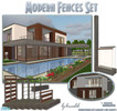 Sims 2 — Modern Fences Set by lirunchik — Set of modern fences for your houses. All the fences could be used as ceiling