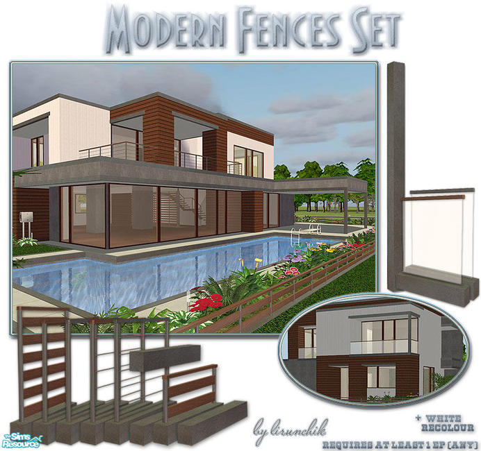 The Sims Resource Modern Fences Set