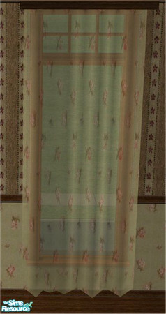 Sims 2 — Midlands TC 122 Victorian Floral Bedroom Set - Curtains by midland_04 — Victorian Floral Sheer Curtains. Based