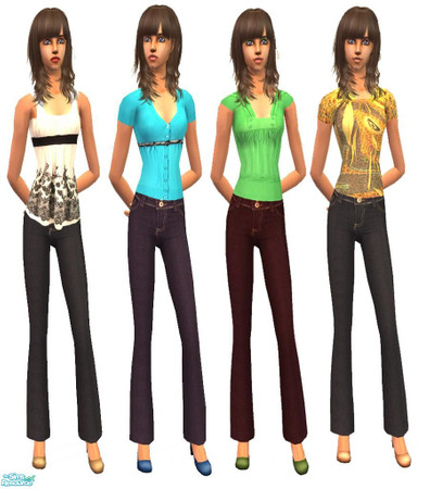 Sims 2 — Beautiful by irene_busy — This set has 4 outfits, again in bright colours.