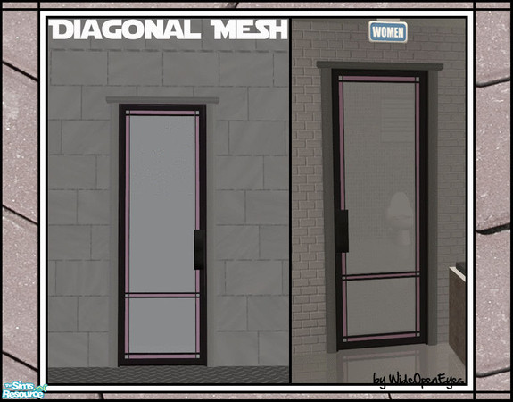 Sims 2 — Downtown Women\'s Restroom Door Diagonal by wideopeneyes — These are some doors I made for my Downtown project.