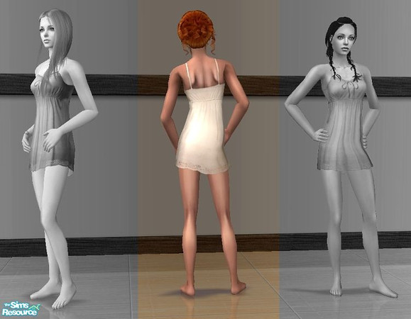 Sims 2 — Nighties set - white by abuuu — Enjoy!