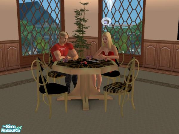 2 — Black Gold Poker Table by Madisim — Matches my pool table, bar, bar stools, dart board, chairs, and more! Enjoy!