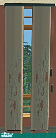 Sims 2 — TC-63 Asian Inspired Bedroom RC- Curtain by mom_of2boyz — A recolor of Cashcrafts\' Asian Inspired Bedroom using
