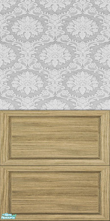 Sims 2 — IR Office Oak Recolor - Wallpaper 03 by Murano — Oak/white wallpaper.