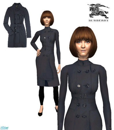 Sims 2 — Burberry Glazebury Trench Coat for elders by ancsie18 — Burberry Glazebury Trench Coat ELDER VERSION