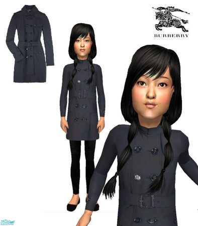 Sims 2 — Burberry Glazebury Trench Coat for children by ancsie18 — Burberry Glazebury Trench Coat CHILD VERSION