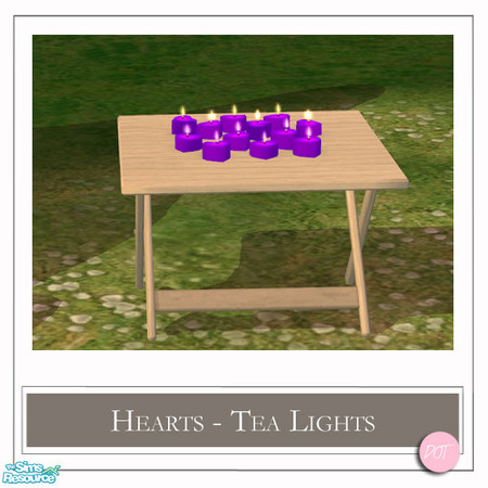 Sims 2 — Hearts Love Anytime Candles Purple by DOT — Hearts Valentines Love Anytime Candles Purple. 4 Meshes Plus