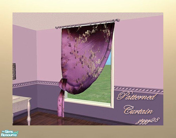 Sims 2 — Lilac Romance Patterned Curtain by ziggy28 — Patterned curtain