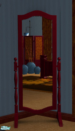 Sims 2 — Autumn Bedroom Floor Mirror by lisa9999 — Dark cherry finished free standing mirror.