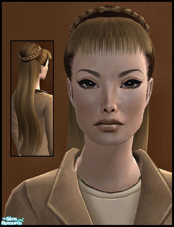 Sims 2 — ANGEL > BROWN by KalmanKukka — Package include five recolours. Original mesh (MESH_RoseHair_0130) is from