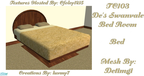 Sims 2 — TC103 Bed Room - Swanvale Bed Bedding by luvmy7 — A Bed Room I recolored using Detimgi\'s awesome Swanvale
