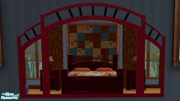 Sims 2 — Autumn Bedroom Mirror by lisa9999 — Cherry wood finish.