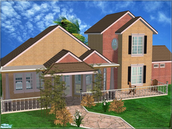 Sims 2 — V-85 by Veronn — Only TSR and Maxis and countryside style.The peculiarity: 3x3 medium lot.2livingroom and