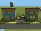 Sims 2 — The Double Duplex by LazySimmer — FOR RENT - 2 apartment lots. Both are up/down units. 1BR 1BA. Bedroom and bath