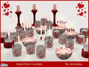 Sims 2 — Valentine Candles by AnoeskaB — Recolors of the \"Light in the Darkness\" Candles.