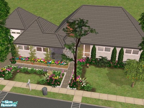 Sims 2 — MFG Starter House No 29 by mightyfaithgirl — This cute grey bungalow boasts an impressive interior with