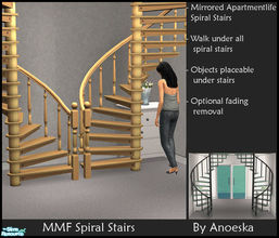 Sims 2 — MMF Spiral Stairs - Apartment Life by AnoeskaB — A new Maxis More Function set: Mirrored versions of the spiral