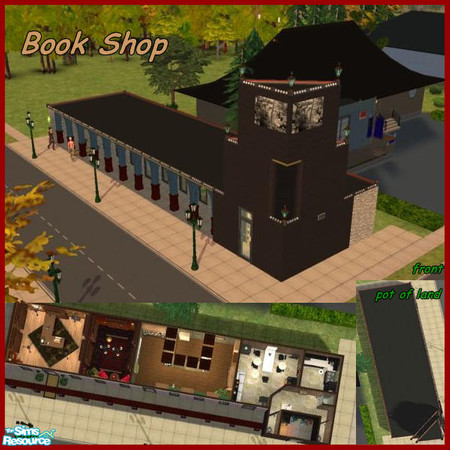 Sims 2 — Book Shop by ladyoscar1898 — Hello I am Akia SimsImo a estate broker. This is the new Book Shop in the