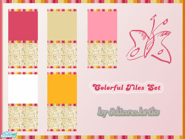Sims 2 — Colorful Tiles  by juliana.brito — Another set I made..I\'m in love with it! Enjoy ! 
