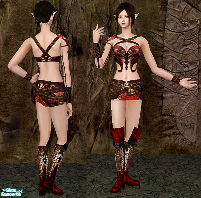 Sims 2 - Necromancy - Blood Armor by Daislia - This is a recolour of Maxis ...