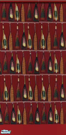 Sims 2 — Red Kitchen - Bottle Wallpaper by sbaroudi — Just at home in a family kitchen as a chic spanish tapas bar