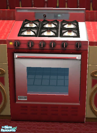 Sims 2 — Red Kitchen - Bottle Kitchen Stove Expensive by sbaroudi — Expensive looking stove in beautiful red colour