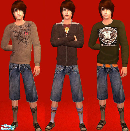 Sims 2 — OpenHouse  TM SkateBoard Shorts by openhousejack — three skate board shorts in different style top and a new