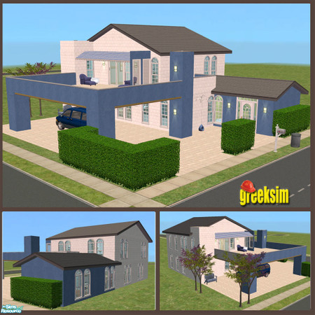 Sims 2 — grks Corfu lot by greeksim — A small modern confortable home with two bedrooms on the second floor