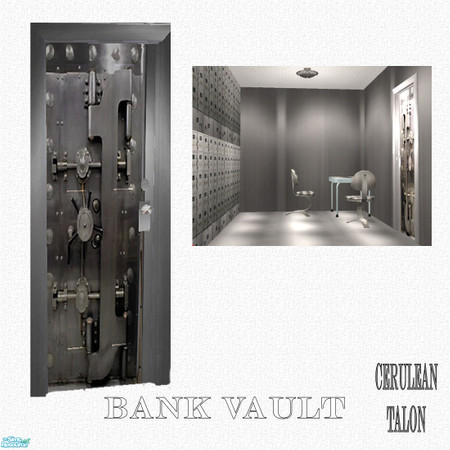 Sims 2 — Bank Objects - Vault Door by Cerulean Talon — Sheet metal vault door to go with that clean and very secure look.