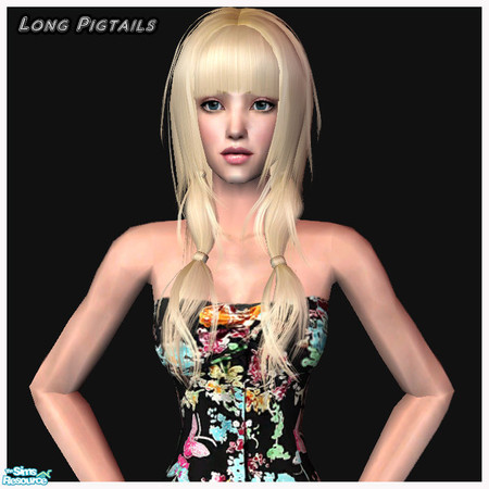 Sims 2 — Long Pigtails - Blond by ~Bec~ — Long Pigtails Hair is binned Ages Teen-YA