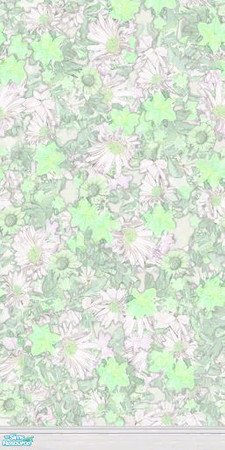 Sims 2 — Floral Spring Wallpaper (mint) by PenelopeT — Base game compatible floral wall. Enjoy!